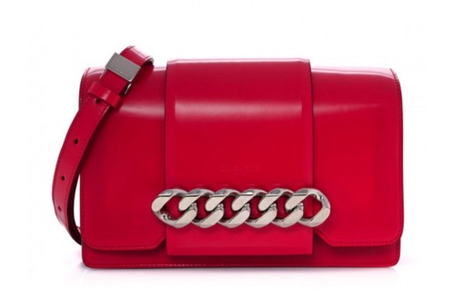 Givenchy Calfskin Infinity Flap Shoulder Crossbody Bag Leather Red w Dust bag