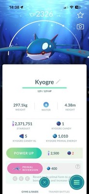 Kyogre / Background / Pokémon Go / Registered Or 30 Days Friendship