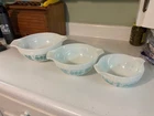 Vintage Pyrex Amish Cinderella Reverse All-White 3 Bowl set- excellent condition