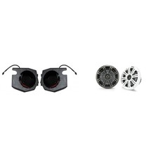 Kicker 45KM654 6.5" Marine Speakers And Front Kick 6.5in Speaker Pods Compati...