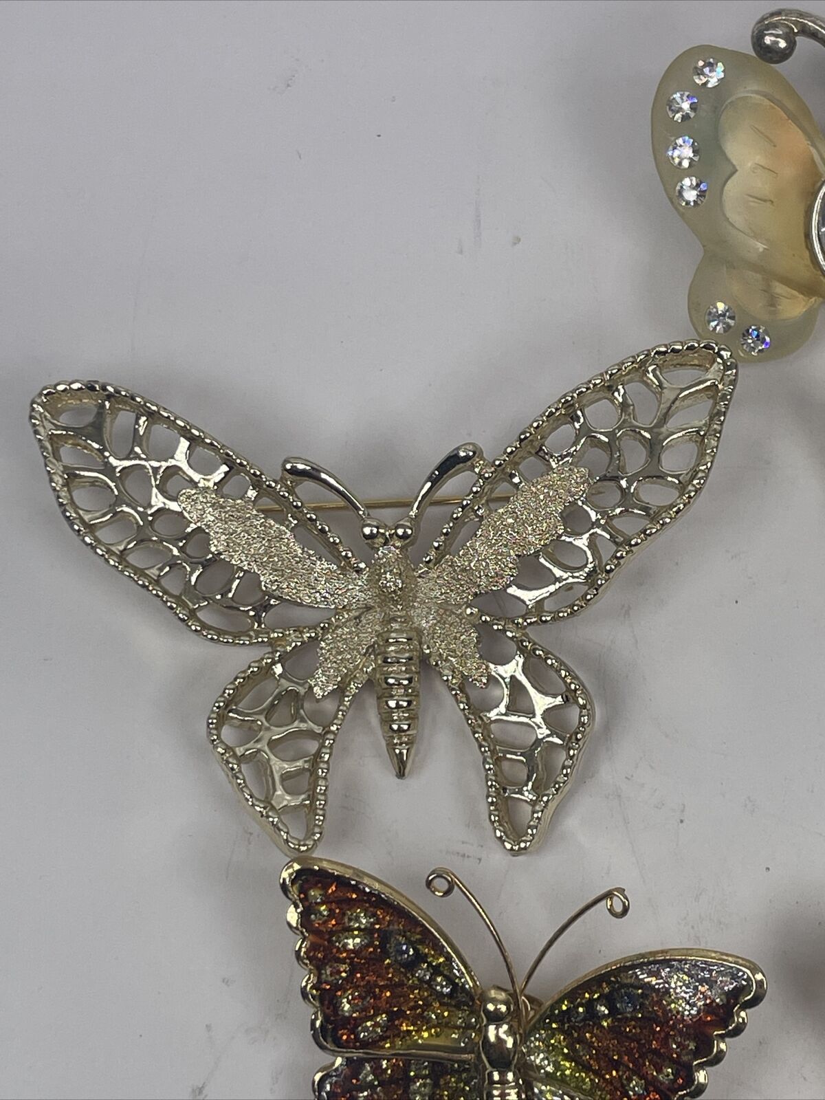Vintage Jewelry Lot of Butterfly Brooches Pins As… - image 6