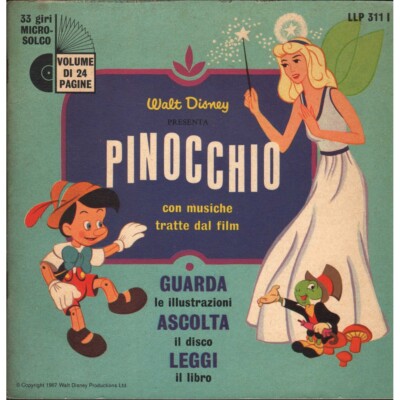 Walt Disney Vinyl 7'' 45 Runden Pinocchio, mit Musik aus dem Film / LLP311Neu