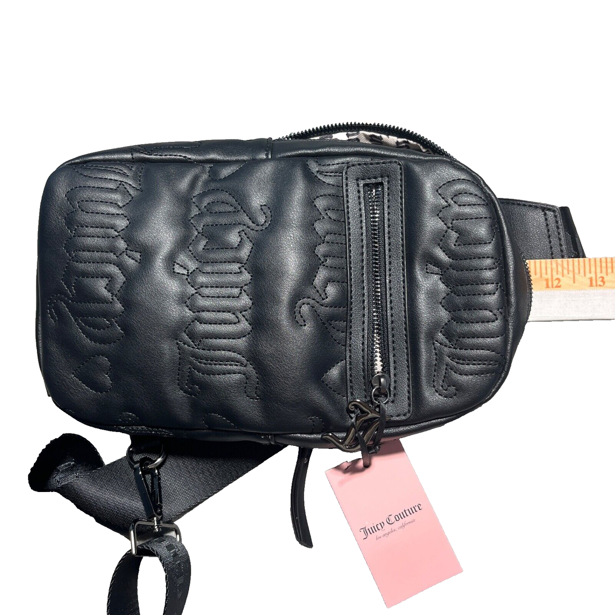 Juicy Couture Pile On Cherry Sling Black Backpack Embossed  display picture 2
