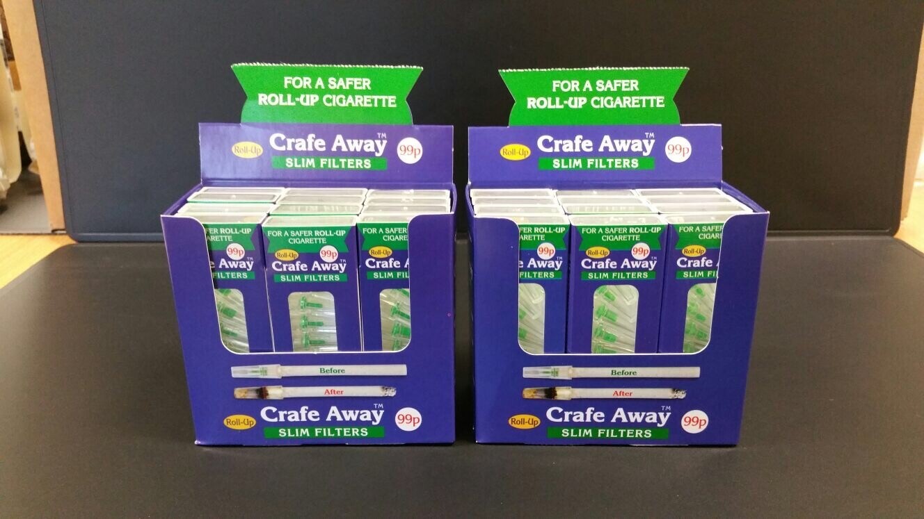CRAFE AWAY ROLL UP FILTERS(greens) for roll up cigarettes 24 packs- 240 filters