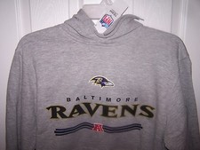 Baltimore Ravens Gray Hooded Sweatshirt Mens Medium New with Tags