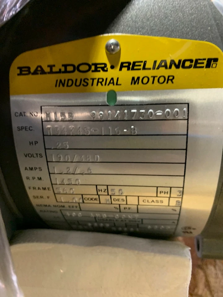 Baldor M34K45-116-B Brake Motor W/Stearns 48BK6101BP Brake - 1450 RPM 56C - New  - Image 4 of 4