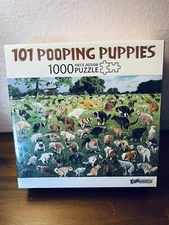 NEW 101 Pooping Puppies  1000 Piece Puzzle 27 x 19 in Funwares Doggies Dogs Pups