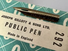 Vintage JOSEPH GILLOTT'S 292 Public Pen Flex Dip Nib Gillott