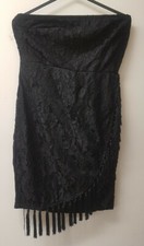 Gorgeous Ladies Strapless Wrap Lace Dress Tassel detail  Immaculate Size 10 