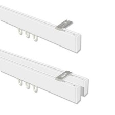 Innenlauf Gardinenstangen / Innenlaufstangen Weiß eckig Deckenanbringung