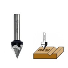 Fresa per INCISIONE, SMUSSO E SCRITTE su legno gambo 8mm 60° gradi - FRAISER