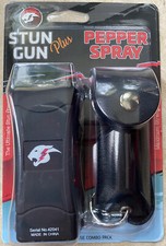 Rechargeable Combo Gift Set Stun Gun + Pepper Spray w LED LIGHT + Taser Case