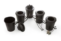 Cyclone Buckets 4 Plant Recirculating Deep Water Culture Hydroponic Grow System Cyclone Buckets 4 Plant Recirculating Deep Water Culture Hydroponic Grow System