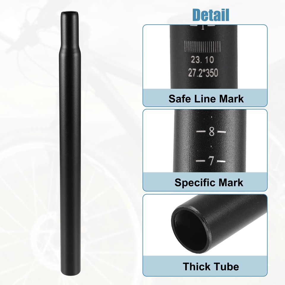 27.2x350mm Universal Bike Seat Post Aluminum Alloy Bike Seat Tube Mount
