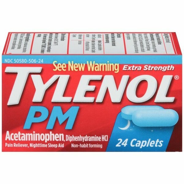 TYLENOL PM Extra Strength Pain Reliever and Sleep Aid Caplets 24
