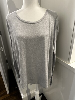 NWT Gap Women's Long Sleeve Shirt Round Neck Designed & Crafted Gray Size XL