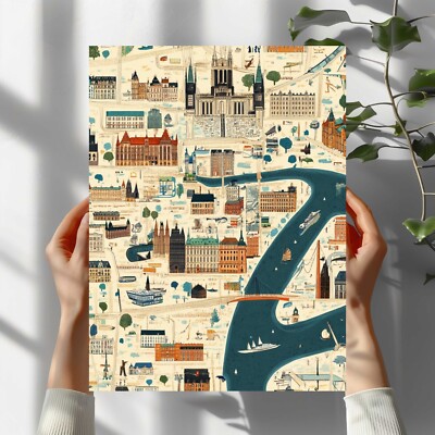 Hamburg City Map Premium Poster Schöne Wanddeko Dekoration in 40X30 cm