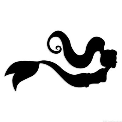 Swimming Mermaid - Decal Sticker - Multiple Colors & Sizes - ebn6475