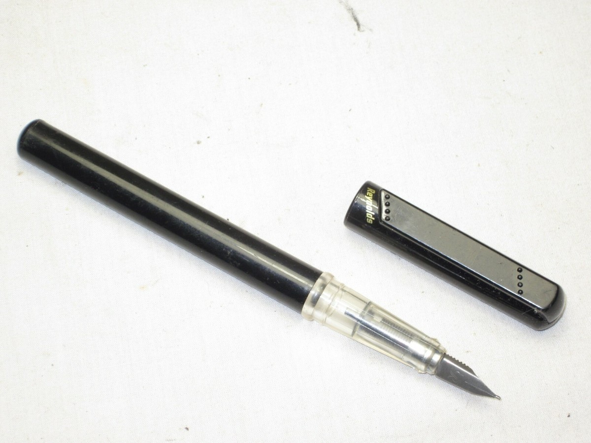 vintage REYNOLDS fountain pen black clear nib writing utensil