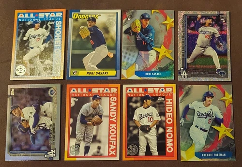 2025 Topps Series 2 LA Dodgers Lot (8) Ohtani AS, Sasaki RC(2)