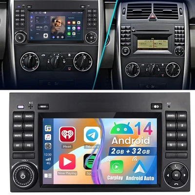 JUNSUN Für Mercedes Benz A/B-Klasse W169 W245 W639 32G GPS Android 14 CarPlay Autoradio