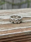 Vintage Sterling Silver Chain Link Ring Sz. 9 Chainlink Biker VTG 925 Stack
