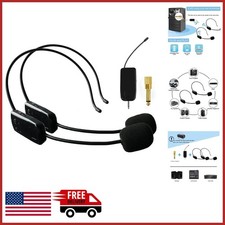 Dual Wireless Headset Microphone System for Speakers and Fitness Instructors