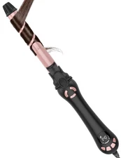 Version Lanvier Rotating Curling Iron 1 Inch Automatic Curling Wand for Waves