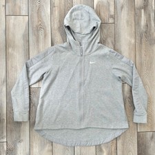 Nike Hoodie Light Jacket Full Zip Wrist Pocket Gray Women's Size XL