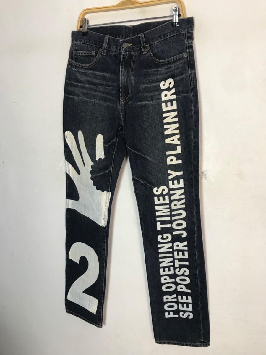 PPFM Underground Seditionaries Printed Indigo Denim Jeans Size 31