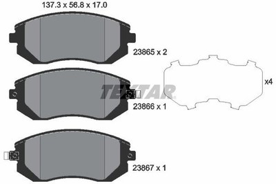 Textar 2386501 Front Brake Pad Set Fits Chevrolet Saab Subaru 9-2x Baja Exiga Xv