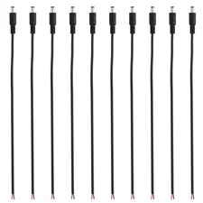 12 Inch DC Power Cable, 20 Pcs 5.5mm x 2.1mm Barrel Plug Socket Cables DC Male