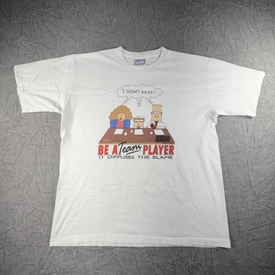 Dilbert Shirt Men's XL White 90s Vintage Be A Team Player