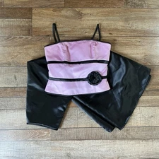 VTG Sz 7/8 Jessica McClintock Gunne Sax 2PC Formal Dress Set Pink Black USA 3916