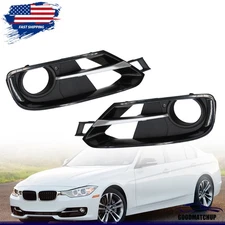 LH RH Front Bumper Fog Light Lamp Grille Covers Trim For BMW 3 Series F30 F31
