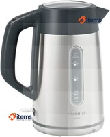 Bosch Electric Kettle Stainless Steel Black 1.7L 2400W - 1.7 L 2400 W, TWK4P440