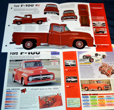Camión Ford F100 1956 póster original folleto especificaciones información 56 camioneta roja F-100 F1