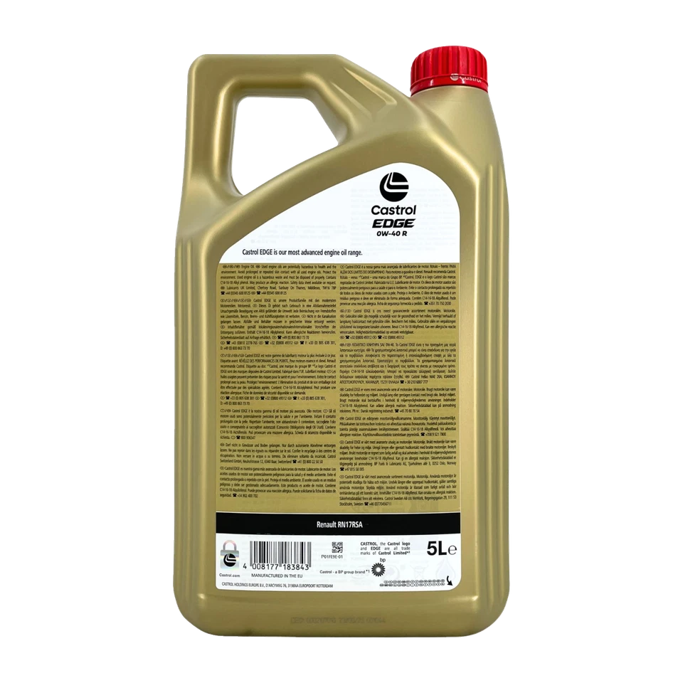 CASTROL Edge 0W-40 R Huile Moteur, Renault RN 17RSA, 2x5 Litres - Photo 3/3
