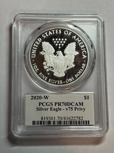 2020-W American Silver Eagle Proof "End of WWII" PCGS PR70 DCAM w/ V75 Privy