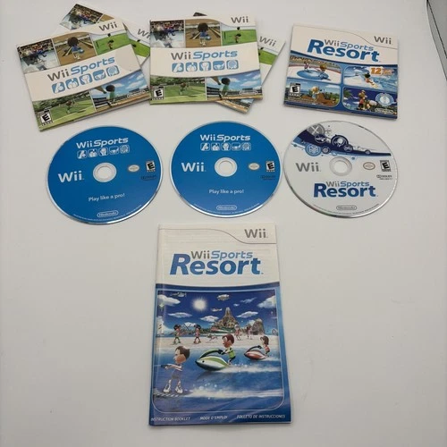 New ListingWii Sports & Wii Sports Resort With Sleeves Nintendo Wii 3 Game Bundle Lot