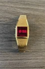 Vintage Compu Chron LED Watch Gold Tone Working RARE 70s Phasar 2000 Seiko
