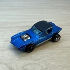 Vintage 1968 Hot Wheels Redline Python Blue Hong Kong Original Black Roof Engine