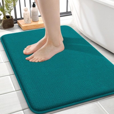 OLANLY Thick Memory Foam Small Bathroom Rugs 24x16, 24'' X 16'', Deep Lake