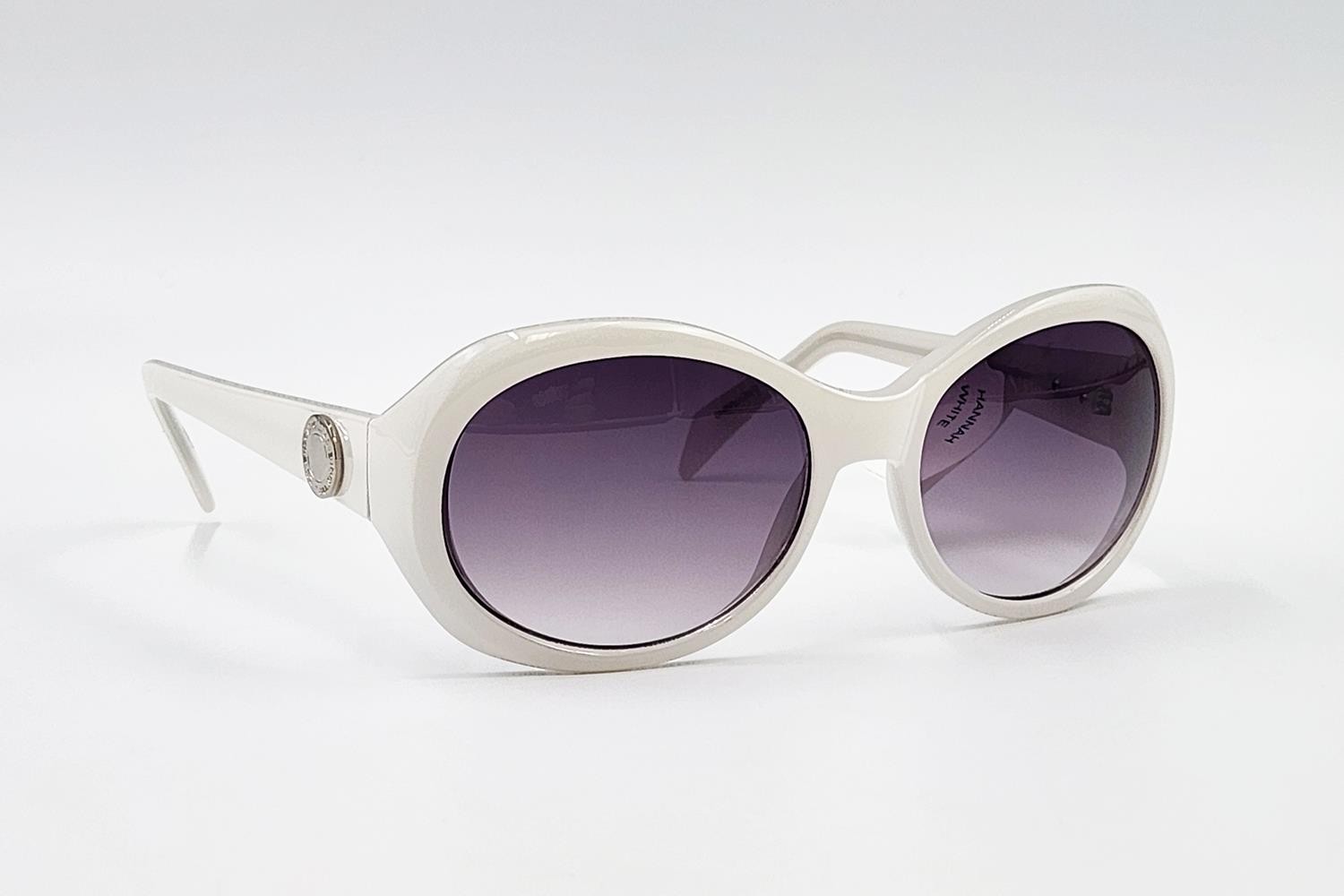 Liz Claiborne Womens Sunglasses Oval White Gray Gradient 81184