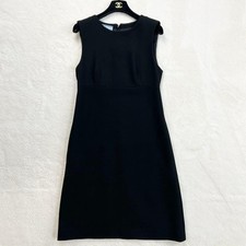 PRADA Formal Dress Size 40 Virgin Wool Black A-Line Sleeveless Authentic