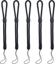 5Pcs Black Adjustable Nylon Wrist Lanyards for Phone Camera USB Flash Drive