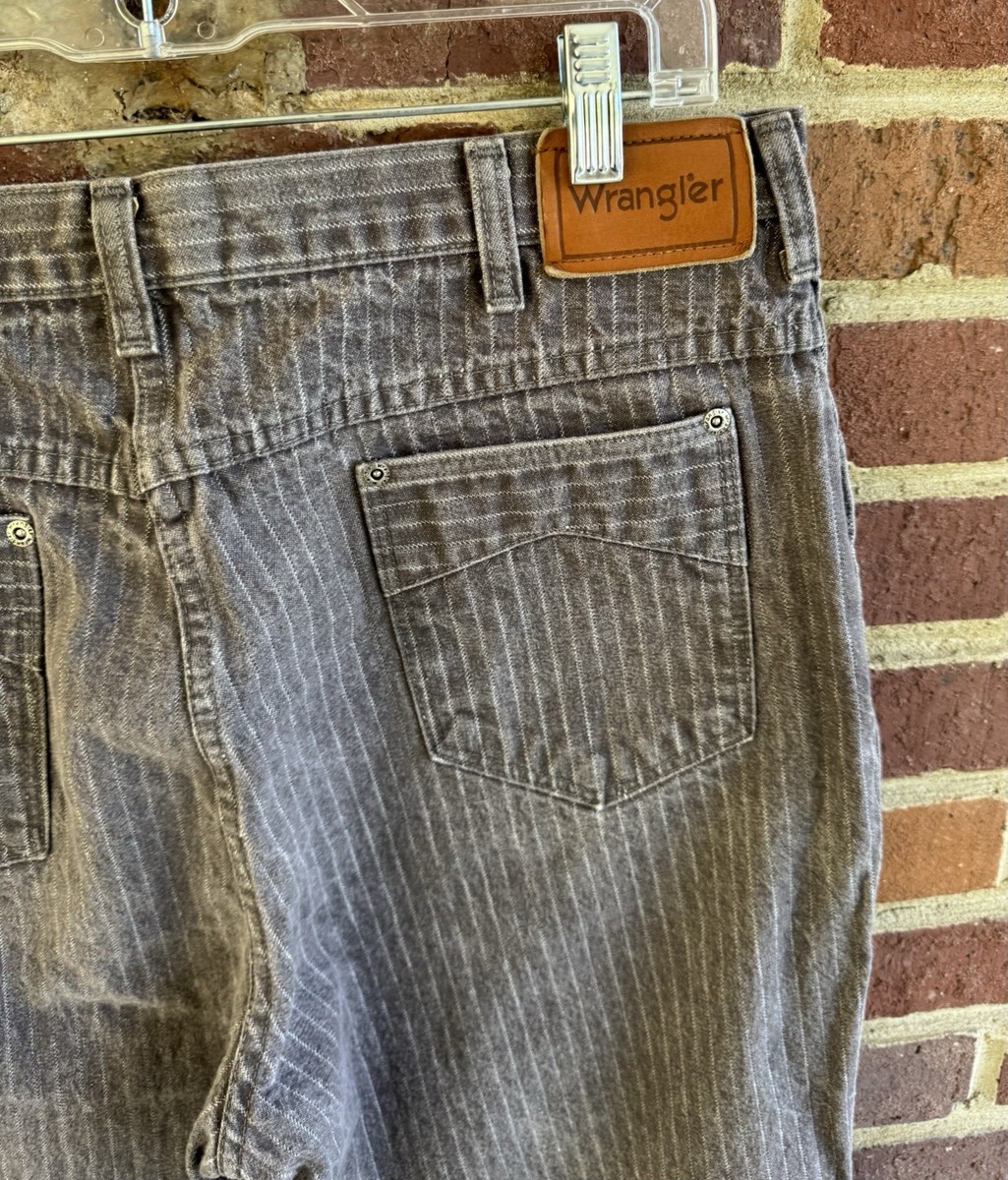 WRANGLER Vintage Jeans Brown Gray Pinstripe Men's 38 Regular Fit