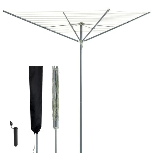 LIVIVO 4 Arm Rotary Washing Line 45m with Spike