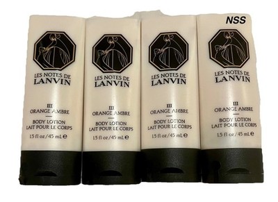 Lot Of 4 Les Notes de Lanvin III Orange Ambre Body Lotion Travel Size 1.5 oz