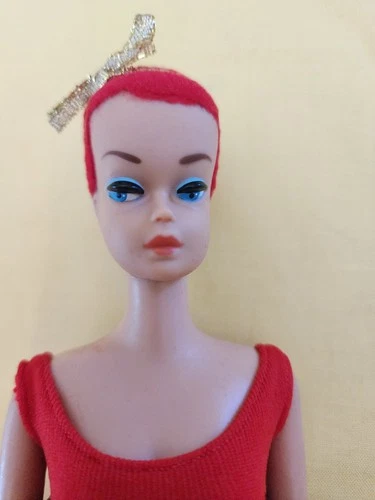 Vintage Barbie Fashion Queen With Red Flocked Hair!